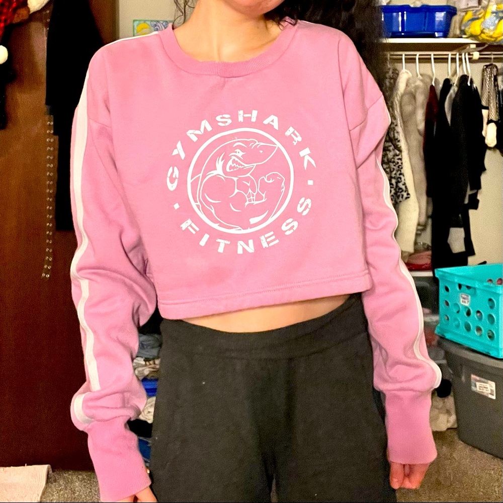Gymshark logo cropped crew neck sweater